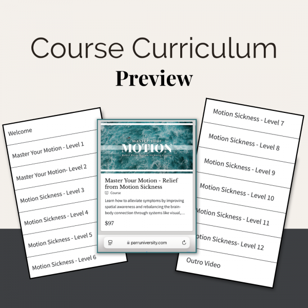 motion sickness course curriculum